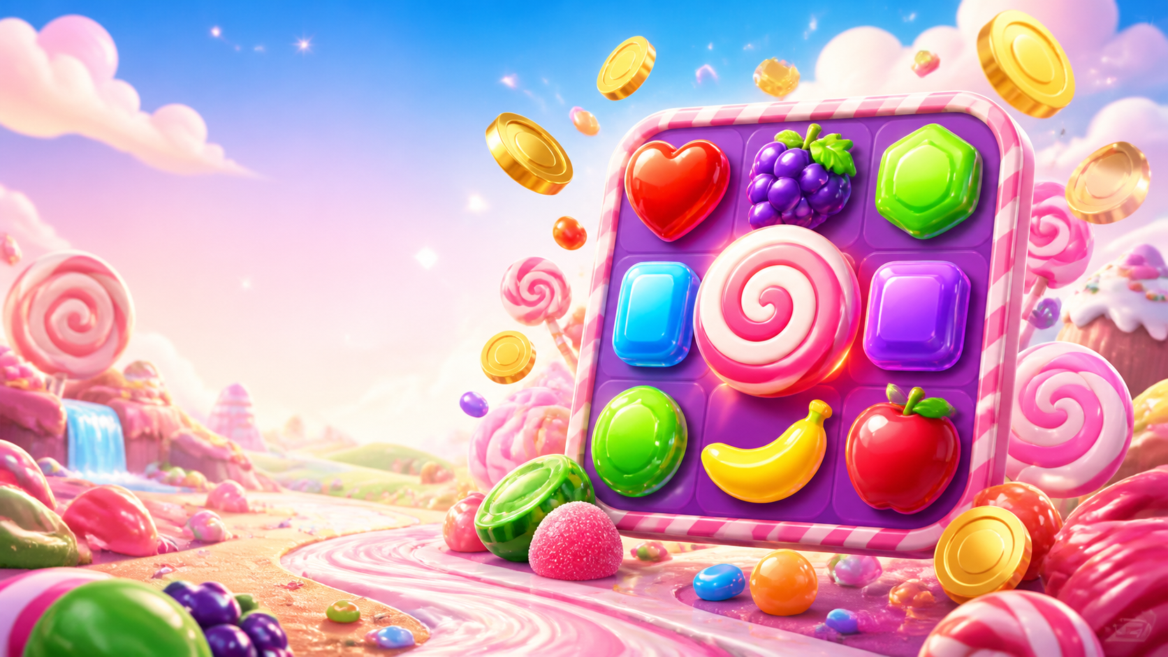 Renkli şeker sembolleriyle Sweet Bonanza demo slot atmosferi